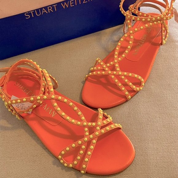 STUART WEITZMAN  Leya Beaded Leather Sandal - Women’s Size 6.5 - NEW IN BOX - Picture 7 of 8